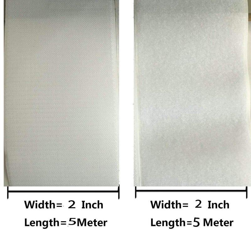 IHKFILAN 2'' Width x 5 Meters Length White Sew On Hook and Loop Tape Fastening Nylon Fabric Tape (White, 2 Inch x 5 Meters) - Image 3